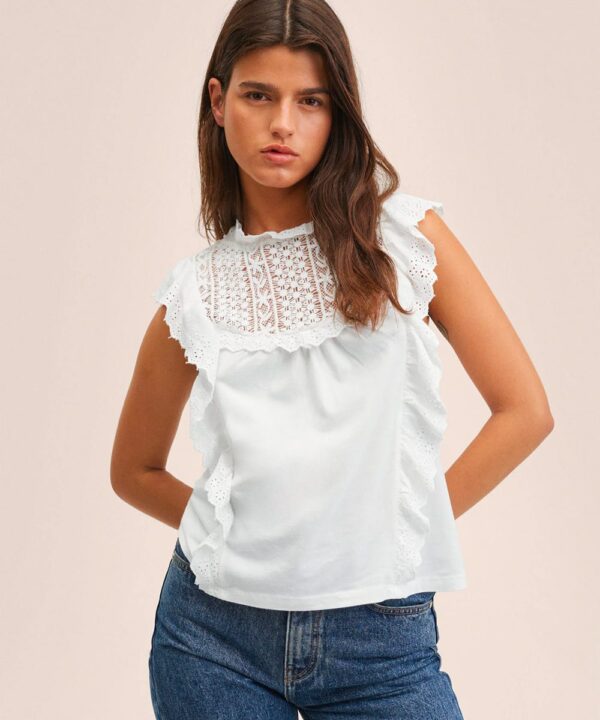 Frills cotton t-shirt